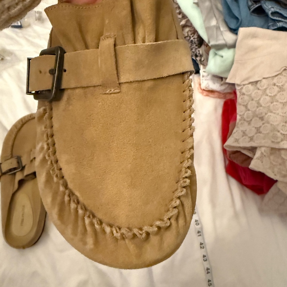 Free People After Riding Mules Suede Buckle Loafers, Size 10 - Picture 4 of 6